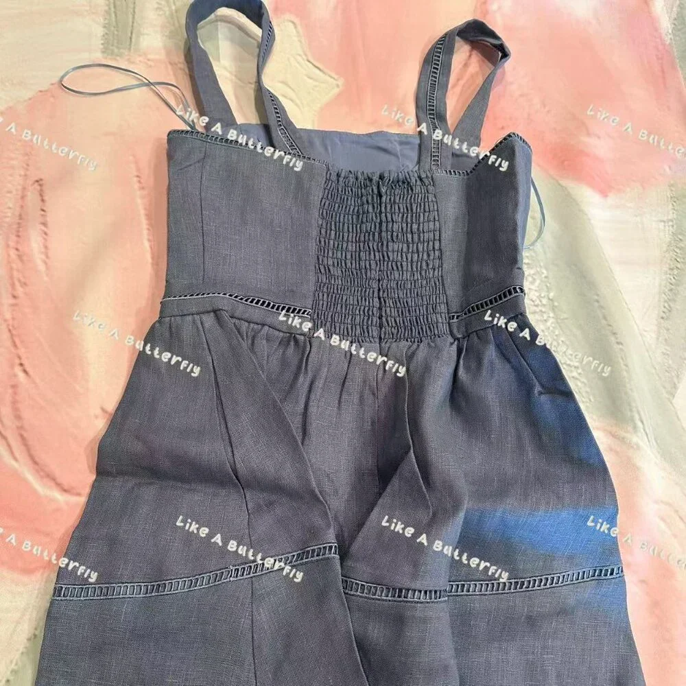 Reformation Everett Linen Dress - Cornflower - Picture 10 of 11